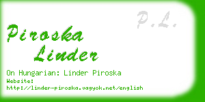 piroska linder business card